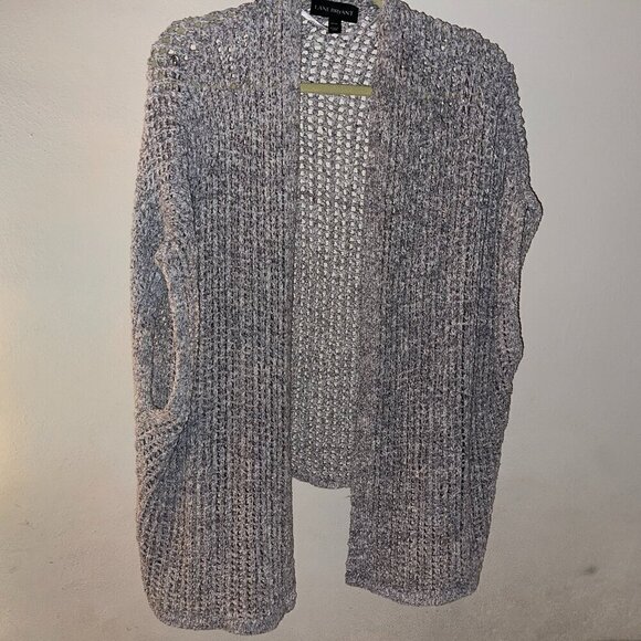 Lane Bryant gray open weave short sleeve casual sweater Size 18-20 - Picture 1 of 6